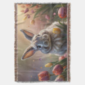 Hase und Tulpen Decke (Vorderseite Vertikal)