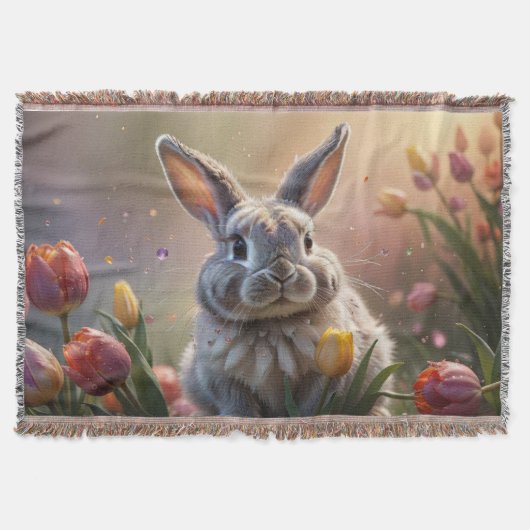 Hase und Tulpen Decke (Vorderseite)