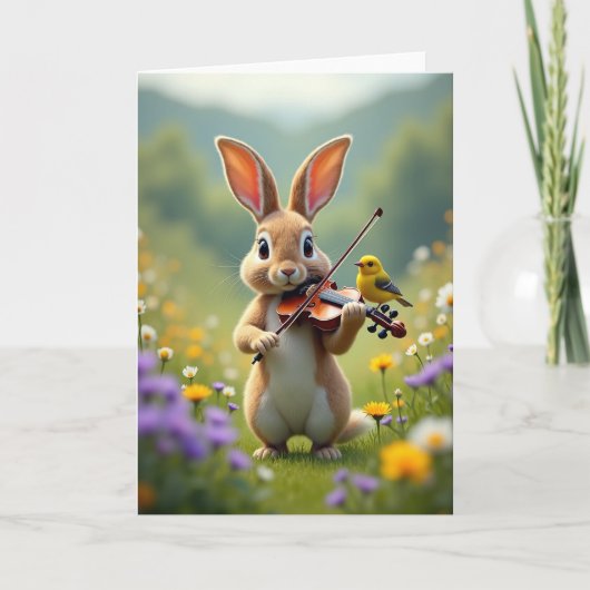 Hase und Vogel Liedkarte Karte (Vorderseite)