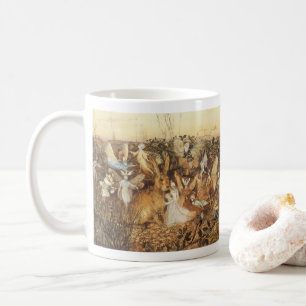 Hase unter Feen, Vintage Feenmärchen Kaffeetasse
