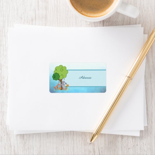 Hase unterm Baum Adressaufkleber (Insitu)