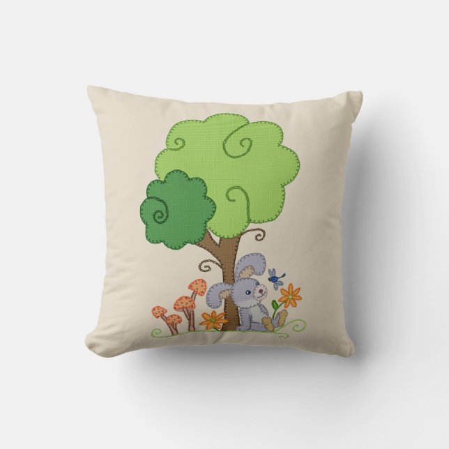 Hase unterm Baum Kissen (Vorderseite)