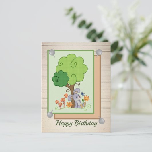 Hase unterm Baum Postkarte (Stehend Vorderseite)