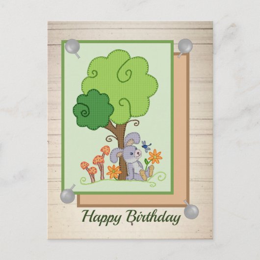 Hase unterm Baum Postkarte (Vorderseite)