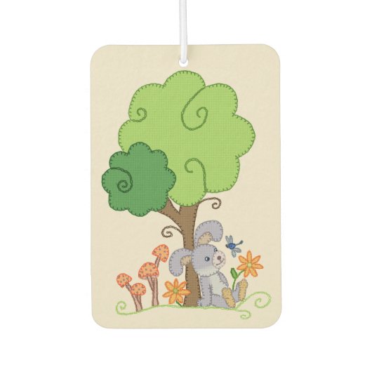 Hase unterm Baum Runder Pappuntersetzer Autolufterfrischer (Vorderseite)