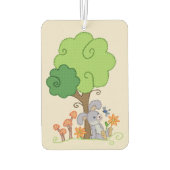 Hase unterm Baum Runder Pappuntersetzer Autolufterfrischer (Rückseite)