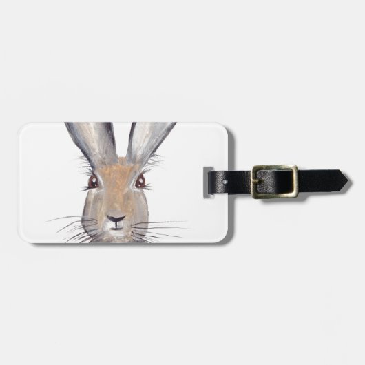 Hase Wasserfarbe Gepäckanhänger (Vorderseite horizontal)