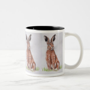 Hase-Wasserfarbe Zweifarbige Tasse