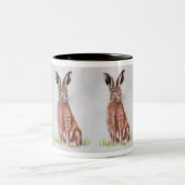 Hase-Wasserfarbe Zweifarbige Tasse (Mittel)