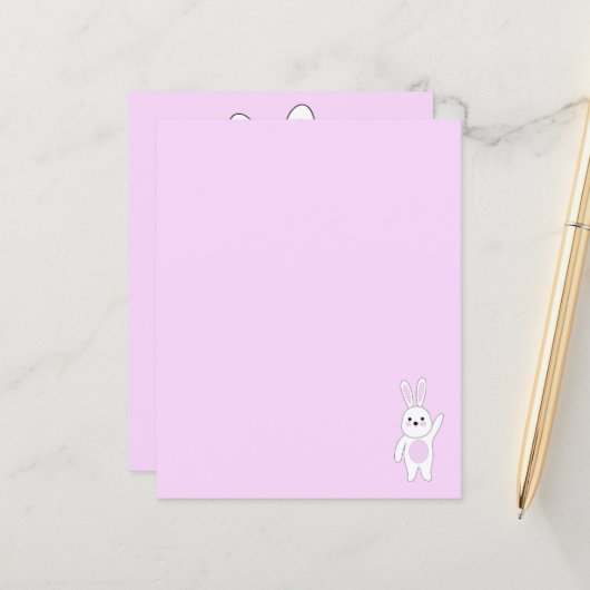 Hase. Weiß und rosa. (Vorderseite/Rückseite Beispiel)