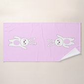 Hase. weiß und rosa badehandtuch (Badehandtuch)