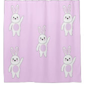 Hase. weiß und rosa duschvorhang (Vorderseite)