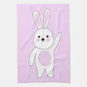 Hase. Weiß und rosa. Geschirrtuch (Vertikal)