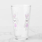 Hase. Weiß und rosa. Glas (Vorderseite)