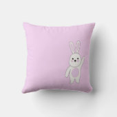 Hase. Weiß und rosa. Kissen (Rückseite)