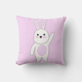 Hase. Weiß und rosa. Kissen (Vorderseite)