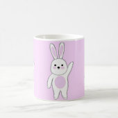 Hase. Weiß und rosa. Verwandlungstasse (Mittel)