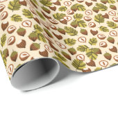 Haselnuss-Blätter Acorns Nahtloses Muster Geschenkpapier (Rolleneckpunkt)