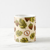 Haselnuss-Blätter Acorns Nahtloses Muster Kaffeetasse (Mittel)