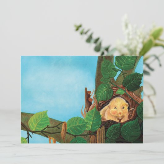 Haselnuss-Dormaus Einladung (Stehend Vorderseite)