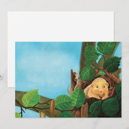 Haselnuss-Dormaus Einladung (Vorne/Hinten)