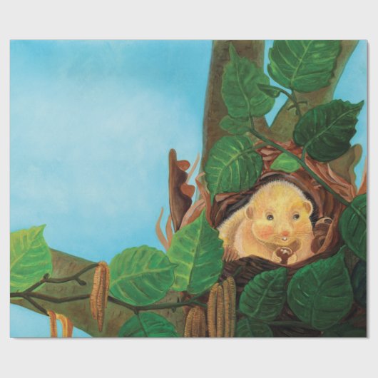 Haselnuss-Dormaus Geschenkpapier (Flach)