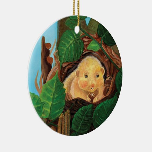 Haselnuss-Dormaus Keramik Ornament (Rechts)