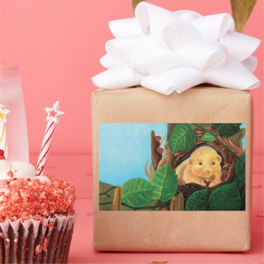 Haselnuss-Dormaus Rechteckiger Aufkleber (Party)