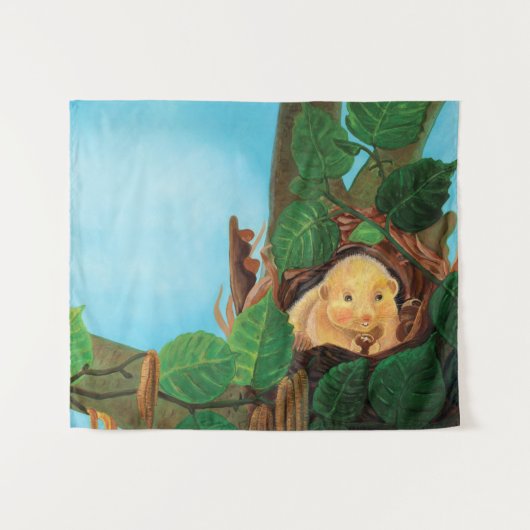 Haselnuss-Dormaus Wandteppich (Vorderseite (Horizontal))