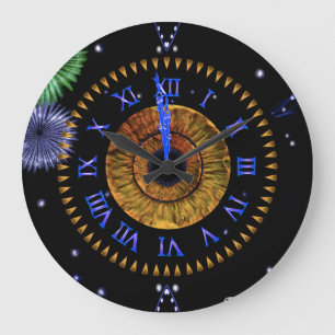 Haselnuss-Mitternachtsuhr Große Wanduhr