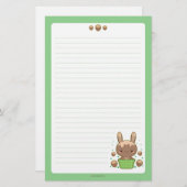 Haselnuss-Trüffel-Häschen Briefpapier (Vorne/Hinten)