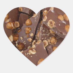Haselnusschokolade Herz-Aufkleber