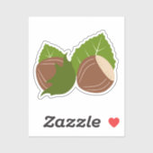 Haselnüsse Aufkleber (Blatt)