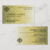 HaselnussOmbre Damast Visitenkarte (Vorne/Hinten)