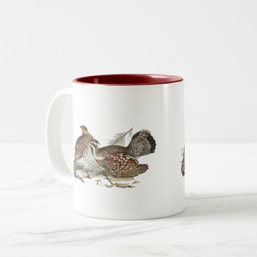Haselnusswaldhuhn Zweifarbige Tasse (Vorderseite Links)