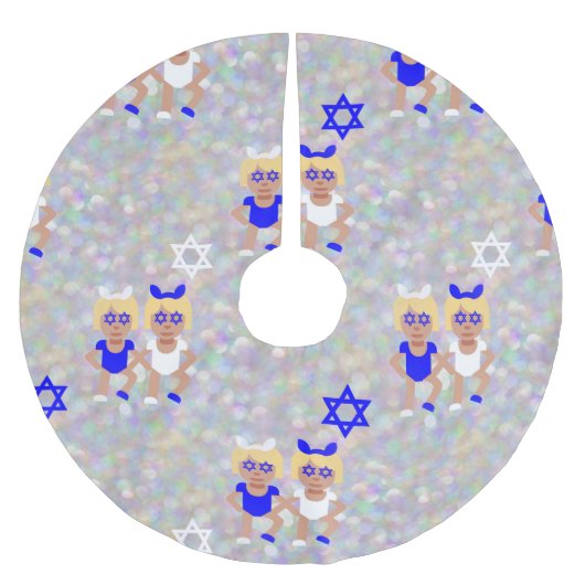 Haselohren hanukkah emoji polyester weihnachtsbaumdecke (Vorderseite)