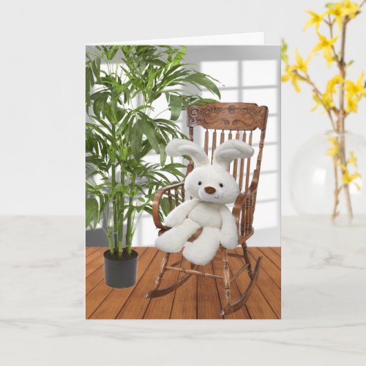 Hasen am Geburtstag im Rockstuhl Karte (Gelbe Blume)