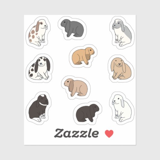 Hasen Aufkleber (Blatt)