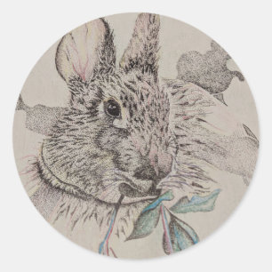 Hasen-Aufkleber, Osterhasen-Aufkleber, Kunst Runder Aufkleber