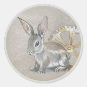 Hasen-Aufkleber Runder Aufkleber