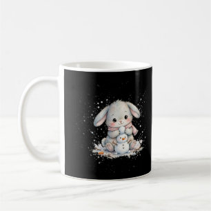 Hasen baut Schneemann Weihnachtskaffeetasse Kaffeetasse
