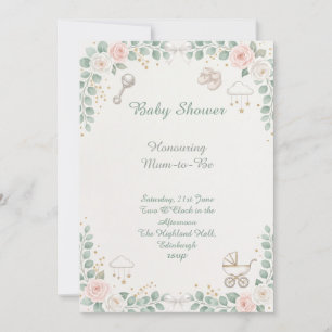 Hasen-Blumen-Baby-Party Einladung