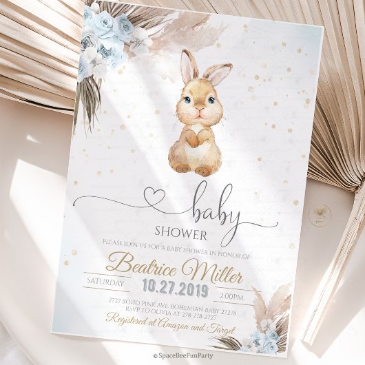 Hasen-Boho-Baby-Party  Einladung