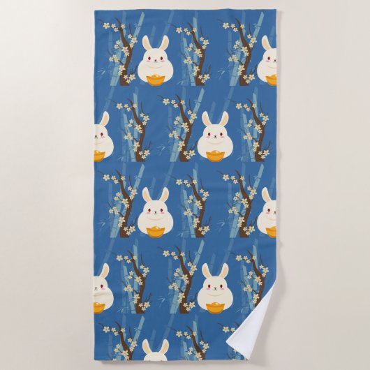 Hasen-Chinesen Strandtuch (Vorderseite)