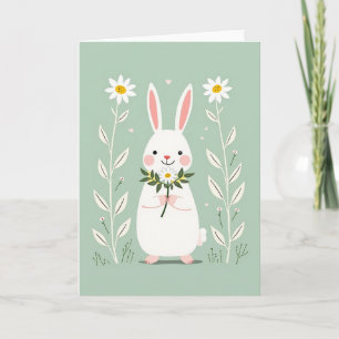 Hasen-Daisy-Herz-Kunstkarte Karte