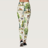 Hasen der Hirscheichhörnchen Nahtloses Muster Leggings (Rückseite)