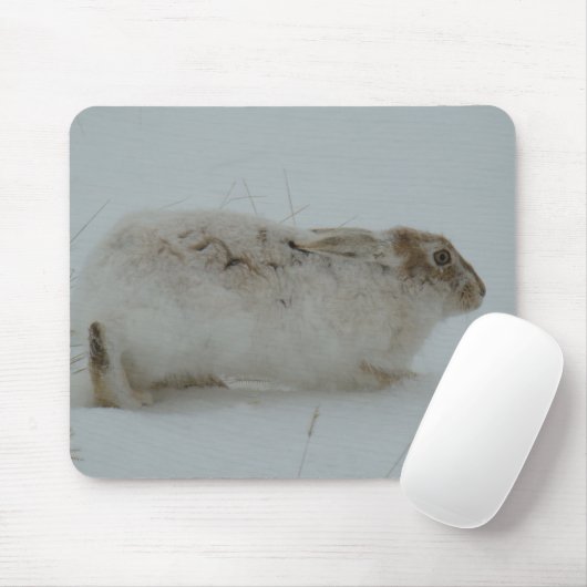 Hasen des Snowshoe-R7 bereit zu laufen Mousepad (Mit Mouse)