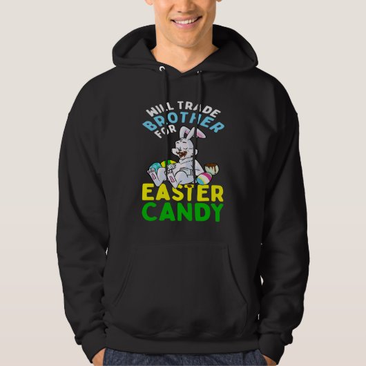 Hasen essen Schokoladeneier werden Brother für Ea Hoodie (Vorderseite)