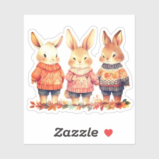 Hasen-Fallaufkleber Aufkleber (Blatt)