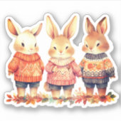 Hasen-Fallaufkleber Aufkleber (Vorderseite)